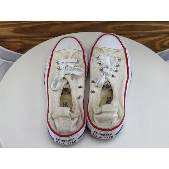 Converse Size 5.5 Sneaker Beige Fabric Medium All Star Lace Up Women - Picture 9 of 11
